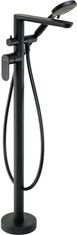 Deante Alpinia čierna - vaňová batéria, voľne stojaca, so sprchovacím setom (BGA_N17M)