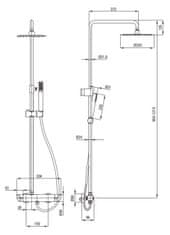 Deante Arnika chróm - sprchový stĺp, so sprchovou batériou (NAC_01QK)