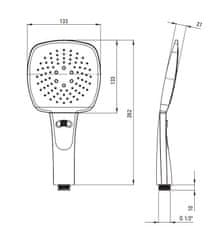 Deante Corio chróm - sprchový stĺp, so sprchovou batériou (NAC_01EM)