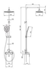 Deante Corio chróm - sprchový stĺp, so sprchovou batériou (NAC_01EM)