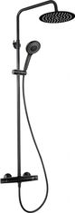 Deante Jasmin čierna - sprchový stĺp, so sprchovou batériou, termostat (NAC_N4GT)