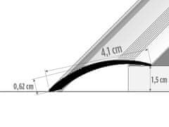 Effector Prechodové lišty A48 - SAMOLEPIACE šírka 4,1 x výška 0,62 x dĺžka 200 cm - strieborná