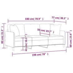 Petromila vidaXL 3-miestna pohovka s vankúšmi čierna 180 cm látka