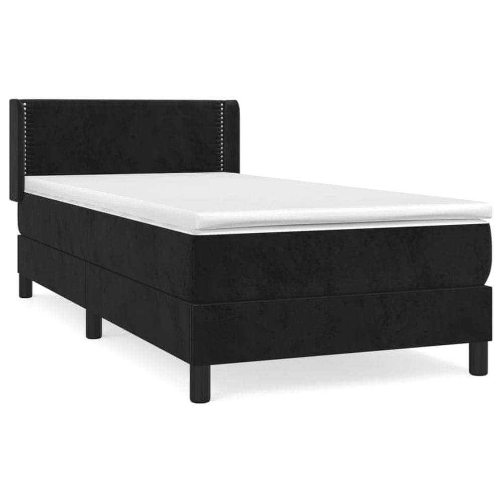 Vidaxl Posteľný rám boxspring s matracom čierny 80x200 cm zamat