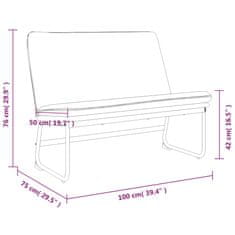 Vidaxl Lavička tmavosivá 100x75x76 cm látka