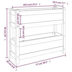 Petromila vidaXL Kvetináč biely 77x25x66 cm borovicový masív