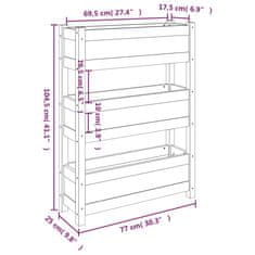 Petromila vidaXL Kvetináč sivý 77x25x104,5 cm borovicový masív