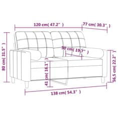 Vidaxl 2-dielna sedacia súprava s vankúšmi krémová 120 cm látka