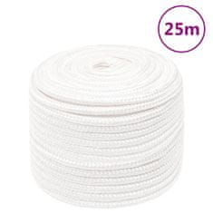 Vidaxl Lodné lano biele 12 mm 25 m polypropylén