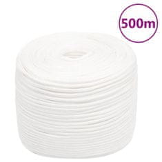 Vidaxl Lodné lano biele 6 mm 500 m polypropylén