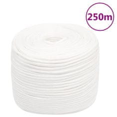 Vidaxl Lodné lano biele 6 mm 250 m polypropylén