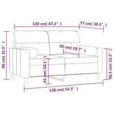 Vidaxl 2-dielna sedacia súprava s vankúšmi bledosivá 120 cm látka