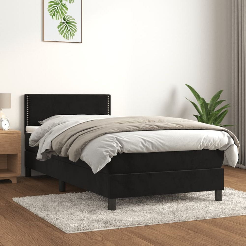 Petromila vidaXL Posteľný rám boxspring s matracom čierny 80x200 cm zamat