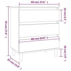 Petromila vidaXL Komoda vysoký lesk biela 60x35x70 cm spracované drevo