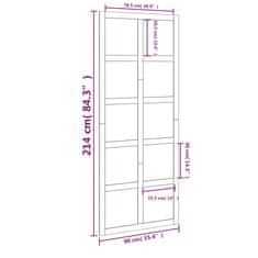 Vidaxl Dvere do stodoly 90x1,8x214 cm masívna borovica