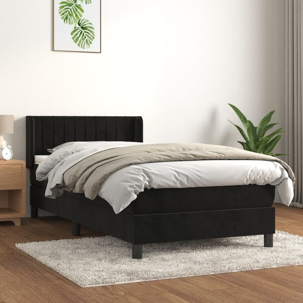 Petromila vidaXL Posteľný rám boxspring s matracom čierny 80x200 cm zamat