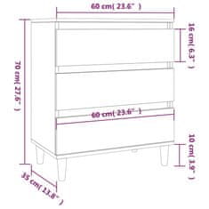 Vidaxl Komoda dymový dub 60x35x70 cm spracované drevo