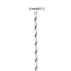 Vidaxl Lodné lano biele 3 mm 50 m polypropylén