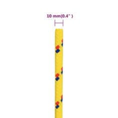 Vidaxl Lodné lano žlté 10 mm 25 m polypropylén