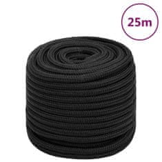 Vidaxl Lodné lano čierne 18 mm 25 m polypropylén