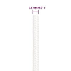 Vidaxl Lodné lano biele 12 mm 25 m polypropylén