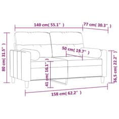 Vidaxl 2-dielna sedacia súprava s vankúšmi hnedá 140 cm látka