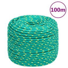 Vidaxl Lodné lano zelené 10 mm 100 m polypropylén