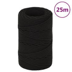 Vidaxl Pracovné lano čierne 2 mm 25 m polyester