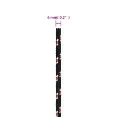 Vidaxl Lodné lano čierne 6 mm 25 m polypropylén
