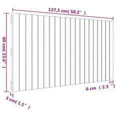 Vidaxl Nástenné čelo postele čierne 127,5x3x60 cm masívna borovica