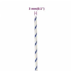 Vidaxl Lodné lano biele 3 mm 250 m polypropylén