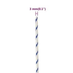 Vidaxl Lodné lano biele 3 mm 100 m polypropylén
