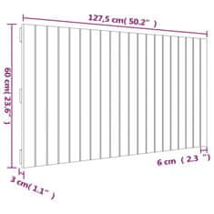 Vidaxl Nástenné čelo postele biele 127,5x3x60 cm masívna borovica