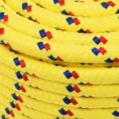 Vidaxl Lodné lano žlté 12 mm 25 m polypropylén