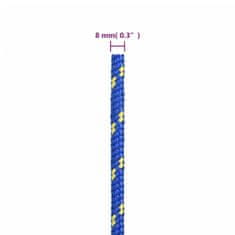 Vidaxl Lodné lano modré 8 mm 250 m polypropylén