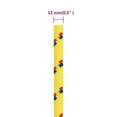 Vidaxl Lodné lano žlté 12 mm 25 m polypropylén