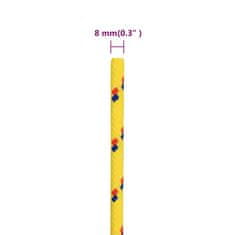 Vidaxl Lodné lano žlté 8 mm 25 m polypropylén