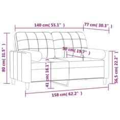 Vidaxl 2-dielna sedacia súprava s vankúšmi krémová 140 cm látka