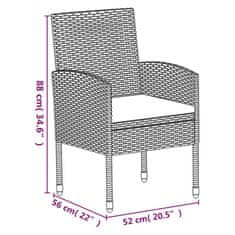 Petromila vidaXL 7-dielna záhr. jedálenská sada s vankúšmi antracitová polyratan