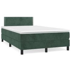 shumee Boxspring posteľ s matracom, tmavozelená 120x190cm, zamat