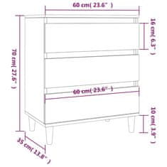 Vidaxl Komoda biela 60x35x70 cm spracované drevo