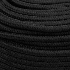 Vidaxl Lodné lano čierne 10 mm 100 m polypropylén