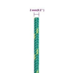 Vidaxl Lodné lano zelené 2 mm 25 m polypropylén
