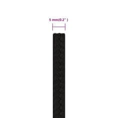 Vidaxl Pracovné lano čierne 5 mm 100 m polyester