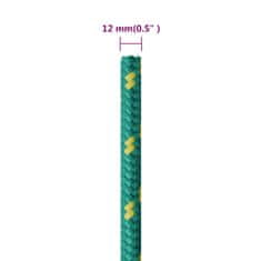 Vidaxl Lodné lano zelené 12 mm 25 m polypropylén