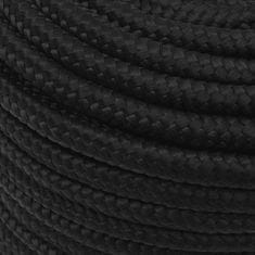 Vidaxl Lodné lano čierne 12 mm 50 m polypropylén