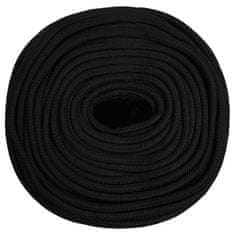 Vidaxl Pracovné lano čierne 10 mm 250 m polyester