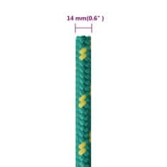 Vidaxl Lodné lano zelené 14 mm 250 m polypropylén