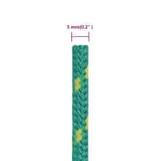 Vidaxl Lodné lano zelené 5 mm 250 m polypropylén