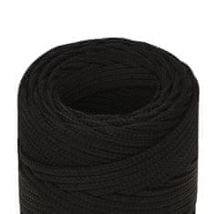 Vidaxl Pracovné lano čierne 2 mm 50 m polyester